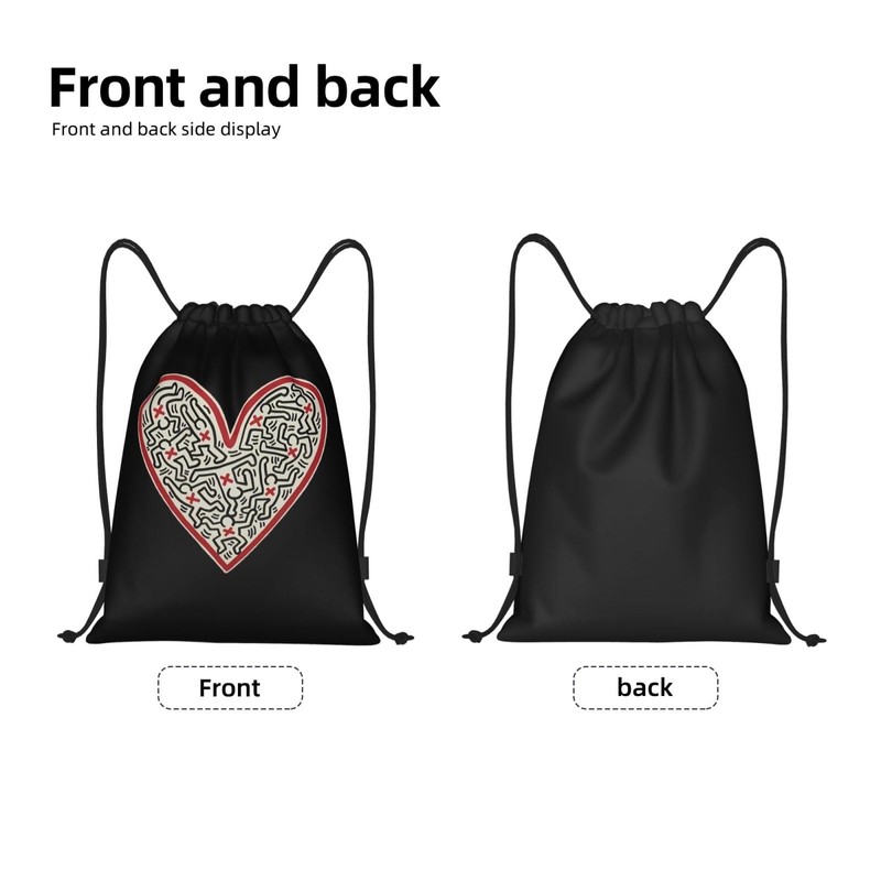 Asamike DCS620A Training Bag, Knapsack, Gym Sack, Keith Haring, Stylish,
