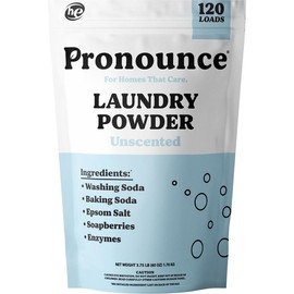 Pronounce Laundry Powder - 120 Loads - Safe for Families, Babies, Sensitive Skin/Eczema:_Pronounce Unscented Laundry Powder 120 Loads