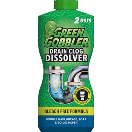 Green Gobbler Drain Clog Dissolver, Drain Opener-Cleaner ,Toilet Clog Remover, 31 oz | Green Gobbler
