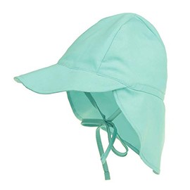 LACOFIA Baby Sun Protection Beach Hat Toddler Super Soft Adjustable Flap Cap Kids Summer Visor Cap Sky Blue 6-18 Months