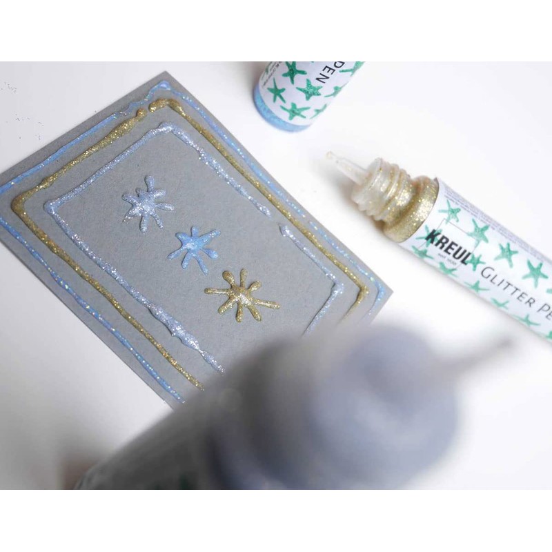 KREUL 49843 - Glitter Pen Blue, Glitter Effect Paint in