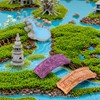 TENALIC 12 Pieces Miniature Garden Accessories, Mini Bridge Lighthouse Water