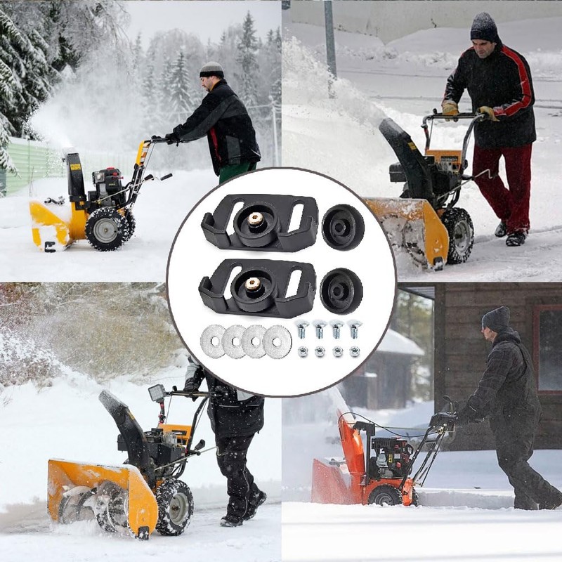 Snowblower Skid Shoes, 2 Sets of Universal Rolling Non-Slip Shoes