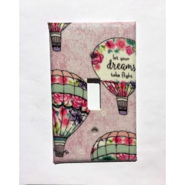 Floral Hot Air Ballon Light Switch Cover Various Sizes Offered