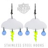 Lightweight Thunder Lightning Bolt Rain Cloud Dangle Earrings with Stainless