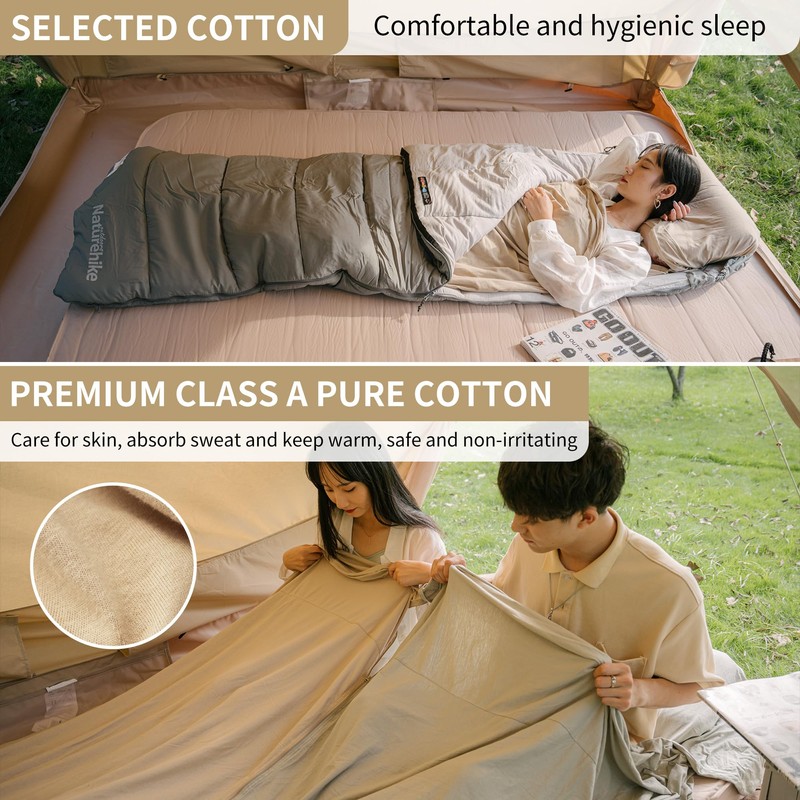 Naturehike Hut Sleeping Bag, 100% Cotton Silk Sleeping Bag, Ultra