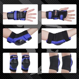 Adult & Kids Knee Pads Elbow Pads Wrist Guards Protective Gear Set for Skateboarding, Skating, Inline Skating, Roller Skating, Scooter, BMX Biking Cycling and Outdoor Extreme Multi-Sports