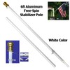 Unbranded 6 Ft White Tangle Free Spinning Aluminum Flagpole Flag