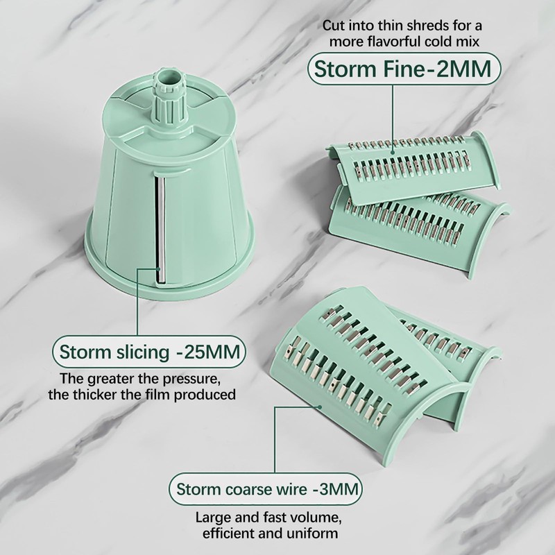 BSFRNF 5 In 1 Rotary Cheese Grater Vegetable Slicer for