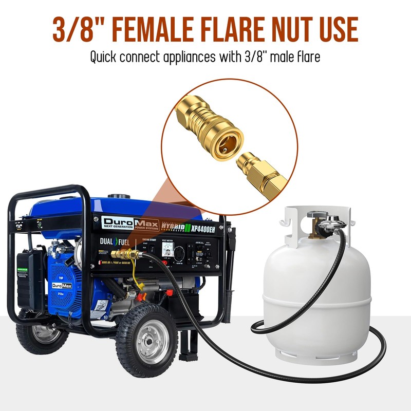 12FT Propane Hose with Regulator, 3/8" inch Quick Connect Disconnect