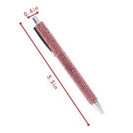 HOCE 3 Pcs Rhinestone Bling Metal Ballpoint Pens 0.7 mm, Black Ink, Gift Pens for Christmas Bridesmaid Wedding Birthday, Pink One Size