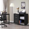 Yaheetech 3-Drawer File Cabinet, Mobile Lateral Filing Cabinet Printer Stand