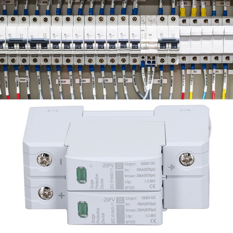 DC Solar PV Surge Protector 2P 10 To 20KA 35mm
