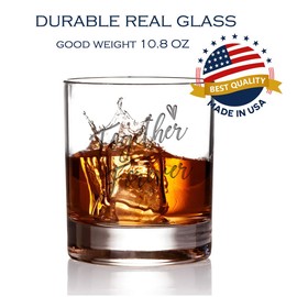 Together Forver 10.5 ounce Rocks Glass Engraved Etched Glass Beer Mug Printed in USA Wedding Present,Marriage Glass,Bridal Shower Present,Couple Mug Valentine's Day Anniversary Engagement Presesnt