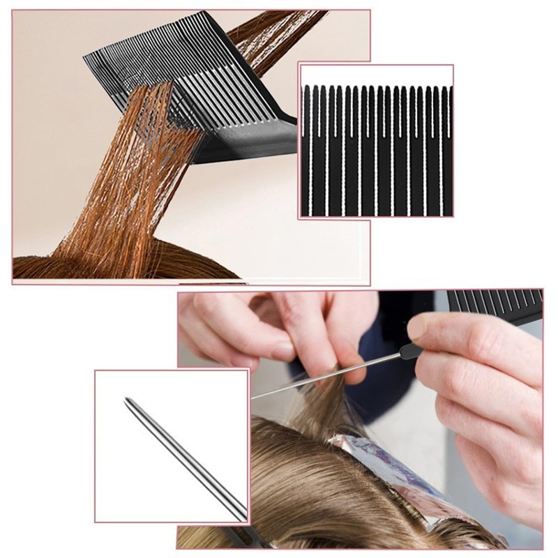 Nicear Hair Highlight Comb, Professional Hair Dye Comb with Stainless