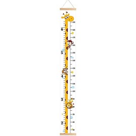 Outivity Baby Height Growth Chart Wall Hanging Measuring Ruler for Kids, Removable Canvas and Wood Wall Ruler for Bedroom Nursery Wall Decoration