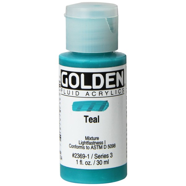 8 Oz Fluid Acrylic Color Paint Color: Teal