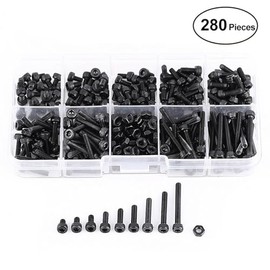 Tornillos M3 280PCS Tornillos y Tuercas Hex de Acero de Aleación Grade 12.9 con Caja de Almacenamiento 4/5/6/8/10/12/16/20/25mm Herramientas de Reparación