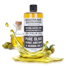 Beekeeper Made Natural Castile Soap, 32 fl oz | No Palm Oil, 8 Ingredients, Pure Olive, Coconut, & Sunflower Oils, GMO Free, For Sensitive Skin, Made in the USA (Lavender)