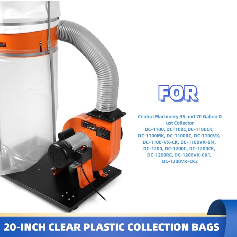 QKWL Dust Collector Replacement bag Upgraded Heavy Duty Clear Dust