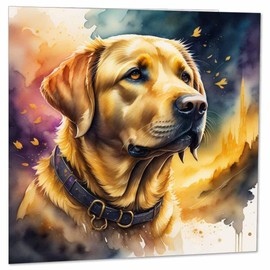 Labrador dog Birthday Card Golden Labrador Watercolour Greeting Card 145 x 145mm