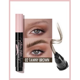 Erinde Eyebrow Pen with Angled Brush, Liquid Microblading Eyebrow Pencils for Women, Hair-Like Strokes Brow Pen, Waterproof, Smudge-Proof, Long Lasting Eyebrow Pencil for Natural Brows, 02 Tawny Brown