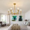 ASGYISA 6-Light Sputnik Chandelier Modern Gold Metal Semi Flush Mount