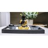 Golden Robe Buddha Monk Zen Garden With Pebbles Sand And