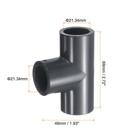 HARFINGTON Tee PVC Fitting 1/2" 3 Way Connector Furniture Build Grade Pipe Coupling Elbow Fittings for Sewer Plumbing Drain Pipe Water Supplies Build Garden