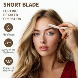 Dermaplaning Razor - Dermaplane Face Razor Tool & Eyebrow Razor Tool - Biodegradable Stainless Steel for Face Exfoliation & Hair Removal - Facial Shaver for Women & Men - Easy-to-Use Dermaplaning Tool -Facial Razor- 12-Piece Organic Luxury Set