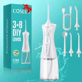 Coslus Regalos Navidad Irrigador Bucal Dental Profesional Boquillas Modos Water Flosser Portátil Limpiador Oral Dientes Lengua