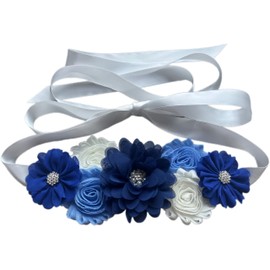 HOSINSECT Wedding flowers sash belt Pregnancy sash maternity sashes (Royal blue)