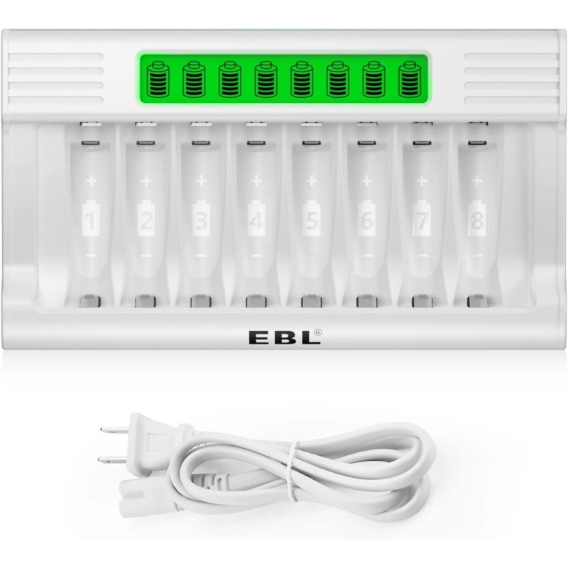 EBL 8-Bay AA AAA Battery Charger for NiMH AA AAA
