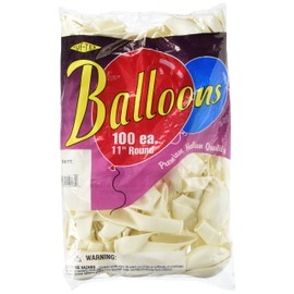 Maple City Rubber 100 Count Tuftex Latex Balloons, 11", White