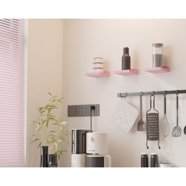 QsQueen QsQueen Small Floating Shelves Mini Shelves Hanging Display 5 Inch Wall Shelf for Bathroom Livingroom Bedroom,3 Pack, with 2 Types of Installation, Great for Room Decor