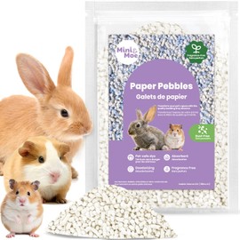 mini&moe Hamster Bedding Guinea Pig Bedding Paper Pellet Bedding: Odor Control & Moisture Absorbent Natural Paper Pellet Bedding - for Small Animal Guinea Pigs,Rabbits Bedding 1.98lb