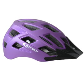 Ammaco Adults Cycling Mens Womens Mountain Bike Road Bike Commuter Helmet & Rear 3 'V' LED Light Purple (58-61cm)