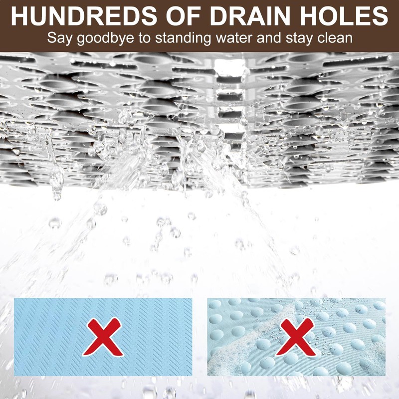 Shower Mat Non Slip，24"X24" Bathtub Mat Non Slip Square Shower