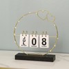 Perpetual Flip Calendar with LED Light Durable Construction Metal Art