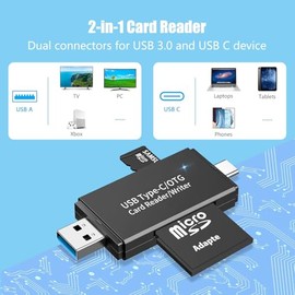 Lector de tarjetas SD USB 3.0 y USB C, adaptador de lector de tarjetas micro SD para SD/Micro SD/SDHC/MMC, lector de tarjetas de memoria de alta veloc