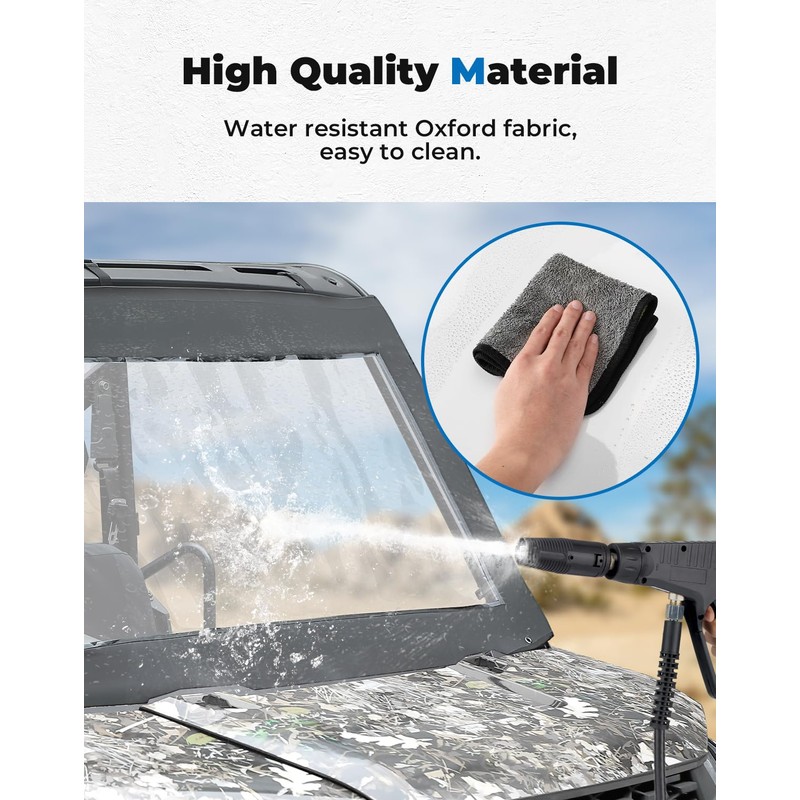KEMIMOTO Soft Front Windshield, PVC Waterproof Panel Compatible with Polaris
