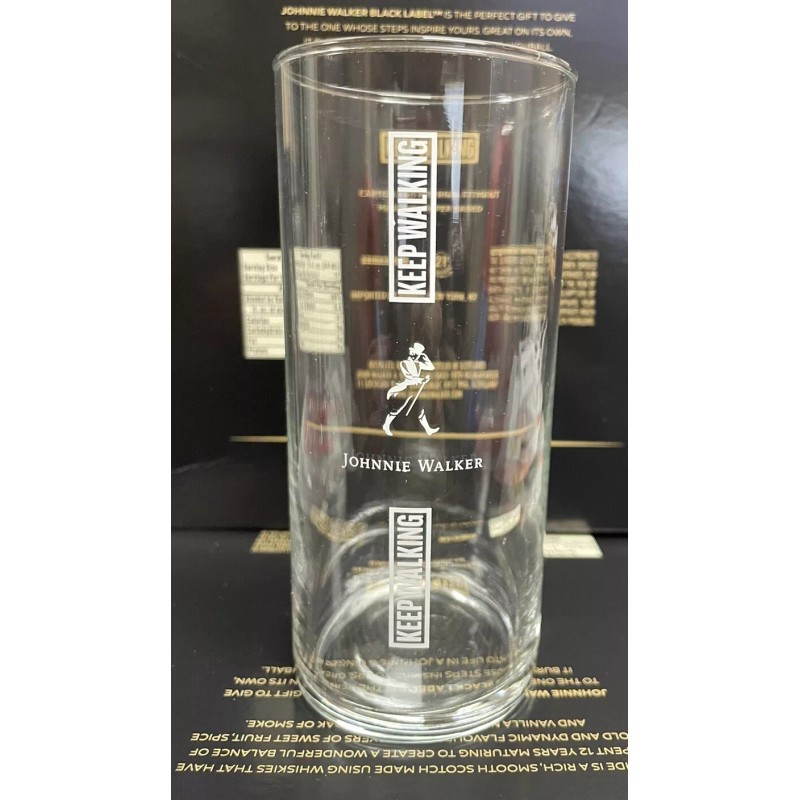 Johnnie Walker Glass Keep Walking Highball Glasses, White Logo -