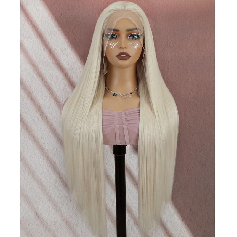 Creamily Blonde Wig, Synthetic Lace Front Wigs Pre-Plucked 13x3 HD