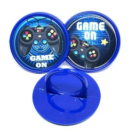 Blue Fox Baking Game On Cupcake Toppers Video Game Birthday Party Supplies Decorations Rings- Package of 24