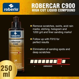 Roberlo ROBERCAR C900 High Cut Liquid Compound - 250ML Advanced Buffing Compound, Cutting Compound, and Polishing Compound for Automotive, High Performance Rubbing Compound