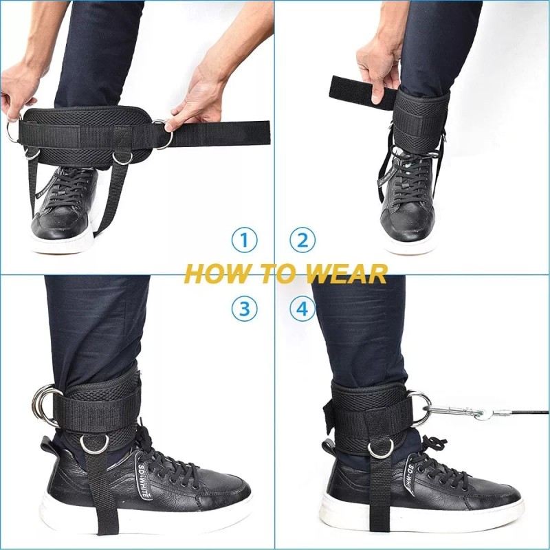 MARZSEFLO Par Grilletes Para Tobillo Con Talonera Gym Abductor Gluteo