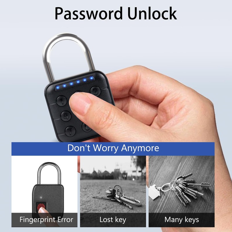 UMIK UMIKSMART Combination Lock with Code, Smart Padlock 6-Digit Password