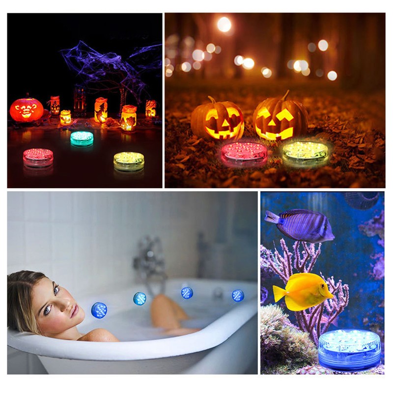 2PCS Submersible Pool Light with Remote Control Magnetic Suction Cup