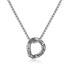 GAVU Ring Holder Necklace for Men, Men’s Stainless Steel Circle Pendant Ring Keeper Necklace 22"