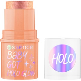 essence Baby GOT HOLO Glow Highlighter Stick, No. 10, Multicoloured, Instant Result, Radiant, Shimmering, Holographic, Vegan, Oil-Free, Paraben-Free, No Microplastic Particles, Pack of 3 (3 x 5 g)
